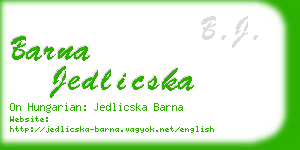 barna jedlicska business card